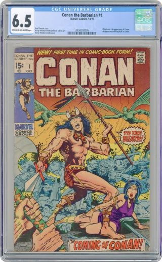 Conan The Barbarian (marvel) 1 1970 Cgc 6.  5 2034202005