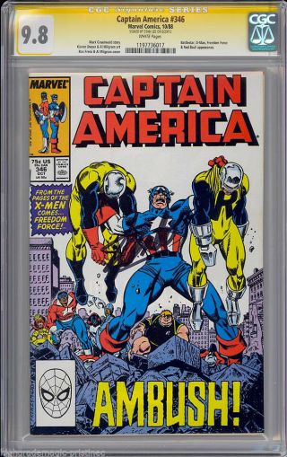 Captain America 346 Cgc 9.  8 Stan Lee Ss Single Highest Graded Cgc 1197736017