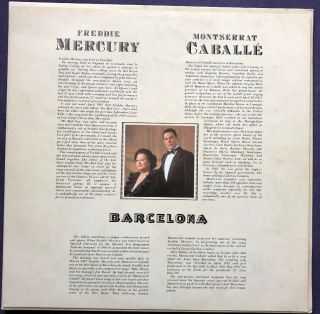 Queen / Freddie Mercury Barcelona LP Vinyl album - 1st Pressing 4