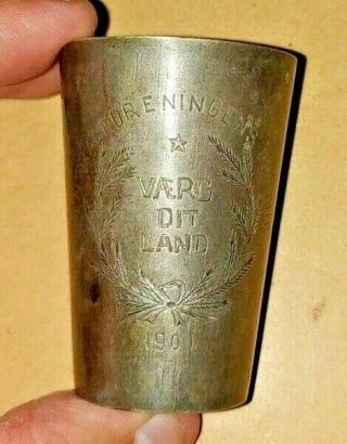 1901 Rare David Andersen 830 Sterling 2 " Silver Shot Glass Cup Norwegian