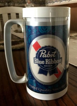 Vintage Pabst Blue Ribbon Beer Mug - Thermo Serve Mug - 6 1/2 " Tall
