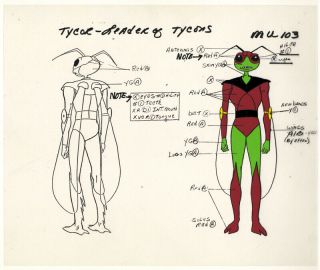 He - Man/she - Ra Masters Of The Universe Animation Art Tycor Model Sheet