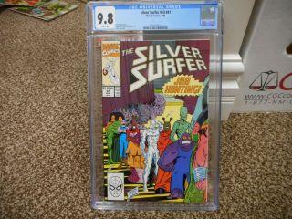 Silver Surfer 41 Cgc 9.  8 Marvel 1991 V3 Intergalactic Job Hunting Line Whit