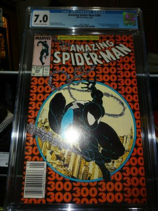 Spider - Man 300 Cgc 7.  0 F/vf 1st Appearance Venom Marvel Comics 1988