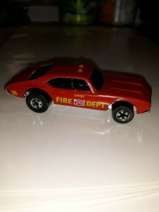 1969 Hot Wheels Chief Fire Dept 10 Red Car Blue Tinted Windows