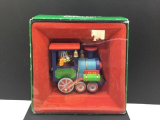 Christmas Ornament 1981 Garfield North Pole Express Wind - Up Toy Train