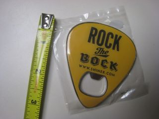 Shiner Rock The Bock Beer Opener Guitar Pick Style