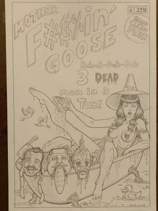 Bettie Page 6 Comic Art,  11x17 Unpublished Cover