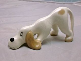Vintage Porcelain Tracking Hound Dog Figurine,  England,  Basset,  Bloodhound