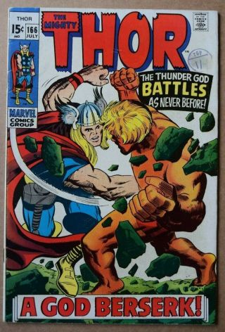 Thor 166 (1969) – Fn,  (6.  5) – Early Adam Warlock
