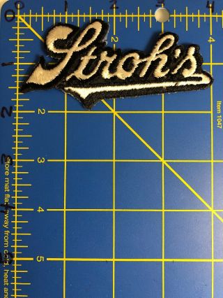 Vintage Stroh’s Logo Patch Beer Brewery Company Detroit Michigan Mi Traditional