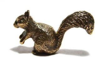 Squirrel 2 - A Solid Bronze Figurine,  Squirrel Statuette,  Bronze Miniature
