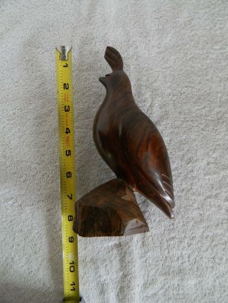 VINTAGE WOOD QUAIL FIGURINE - HAND CARVED IN MEXICO - 8 