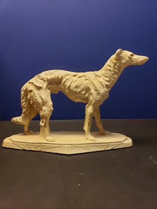 Borzoi Russian Wolfhound Statue " Sultan " Plaster Of Paris? Heavy Older Piece