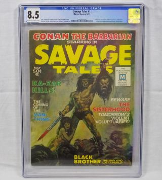 Marvel Comics Savage Tales 1 Cgc 8.  5 Conan Barbarian White Pages 1st Man - Thing
