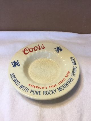 Vintage Ceramic Coors Beer Ashtray