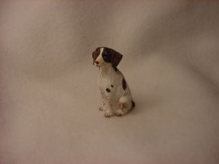 Brittany Liver White Dog Hand Painted Figurine Resin Miniature Spaniel Sm Mini