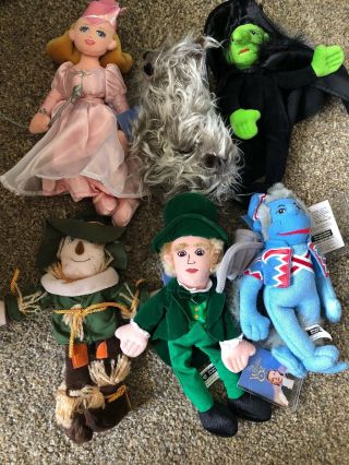 Set Of 6 Warner Brothers Wizard Of Oz Beanie Babies Plush Dolls With Tags 1998