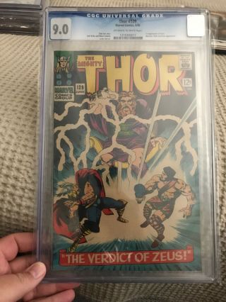 The Mighty Thor 129 Marvel 1966 Cgc 9.  0 1st Appearance Of Ares - Hercules App