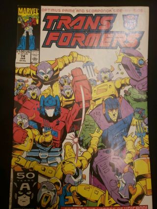 The Transformers 74 Copper Age Marvel Comic Book 1991 Vf - /vf