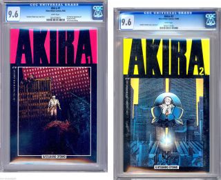 Akira 1 - 2 Cgc 9.  6 - 9.  6 Nm Katsuhiro Otomo Story Cover & Art Marvel/epic 1988