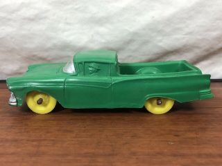 Antique Automobile Vintage 1950’s Auburn Green Rubber Ford Ranchero Toy Car