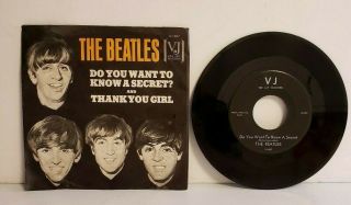 Beatles Rare 1964 Us Issue Do You Want To Know A Secret? 45 Picture Sleeve Vj587