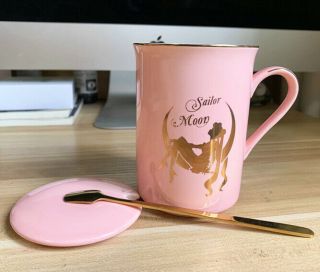 Anime Sailor Moon Pink Bone China Coffee Mug Tsukino Usagi Ceramic Mugs Cup Set