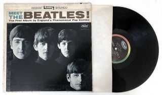 MEET THE BEATLES 1964 ST 2047 CAPITOL STEREO VINYL LP SECOND US ALBUM 3