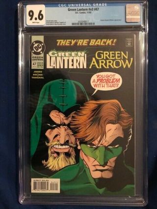 Green Lantern 47 Cgc 9.  6 Nm,  Near 1993 Green Arrow Black Cover Hal Jordan