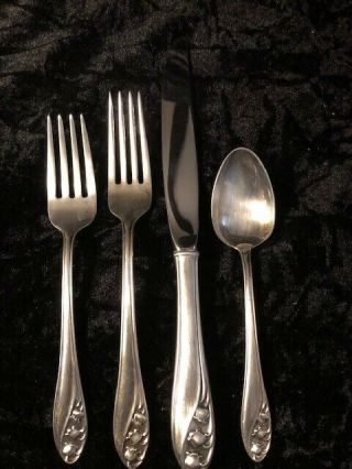 Gorham Sterling Silver " Lily Of The Valley " 4 Pc Place Setting No Monogram