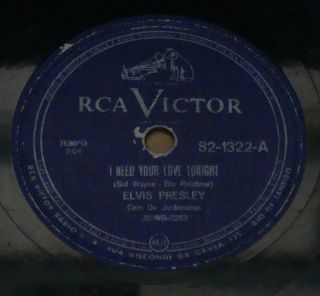 Elvis Presley 1959 “i Need You Love Tonight/a Fool Such As I” 78 Rpm 10” Brazil
