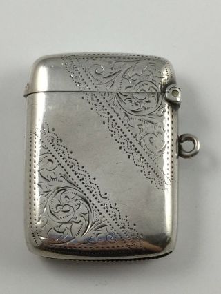 Hallmarked Silver Vesta Case Match Safe.  Birmingham,  S.  Blanckensee & Sons,  1899 2
