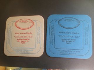 2 Different.  Hyde Park Hotel,  Western Australian 1970,  S Coasters