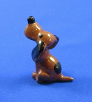 Hagen Renaker Mini Hound Brown And Black Spotted Dog Figurine