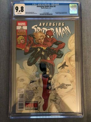 Avenging Spider - Man 9 Cgc 9.  8 Nm 1st Carol Danvers As Captain Marvel