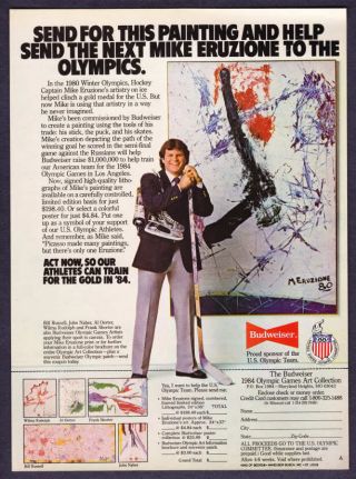 1981 Mike Erizione Photo Budweiser Beer Olympics Ad