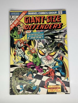 Giant - Size Defenders 3 (jan 1975,  Marvel) 1st App Of Korvac Avengers Endgame