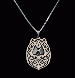 Chow Chow Pendant Necklace Silver Tone Animal Rescue Donation