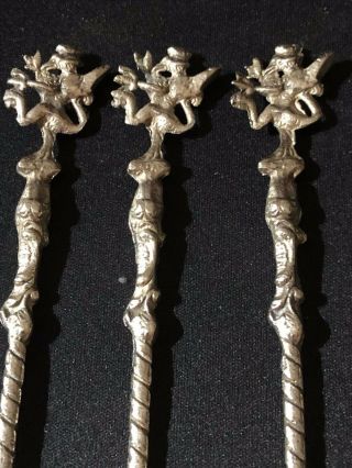 MONTAGNANI SILVER PLATE ICED TEA SPOONS MADE IN ITALY SIGNED SET OF (9) NINE 7