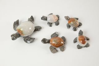 Authentic Collectible Family Set Of Stone Sea Turtles From The Cayman Islands
