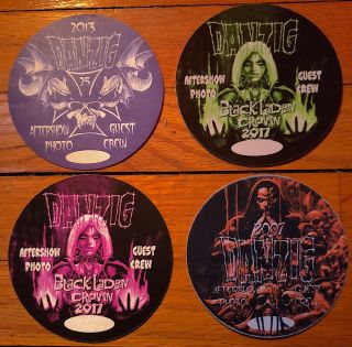 Danzig 11/12/2007,  25 Yr 2013 & 2 Blc 2017 Tour Stickie Passes - Samhain,  Misfits