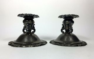Wallace Baroque Silverplate Candle Holders Set Of 2