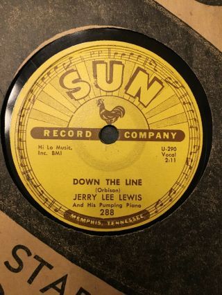 Sun 288 78rpm Jerry Lee Lewis,  Down The Line/breathless Record V,