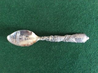 Vintage Sterling Silver Oyster Spoon Shell Shaped Bowl,  Crab & Turtle Handle