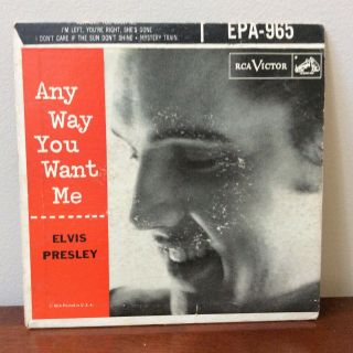 Elvis Presley Anyway You Want Me 45 Rpm Ep Epa - 965 Rca/victor Vg/vg 1956