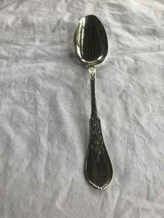 William Durgin Concord N.  H.  Sterling Serving Spoon 1853 - 80 Unknown Pattern