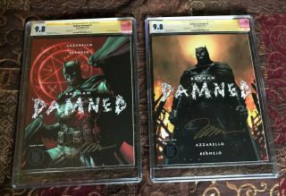 Batman Damned 1 & 2 Variant Cgc Ss 9.  8 Signed By Jim Lee - First Black Label