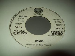 Ronno 4th Hour Of Sleep David Bowie Mick Ronson Glam Psych Vertigo Swirl 45