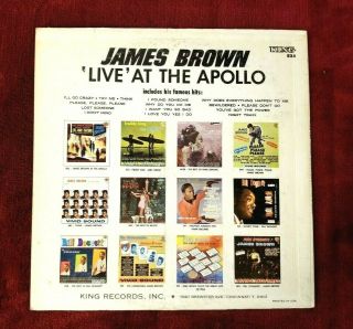 James Brown Live At The Apollo LP PRESS King 826 VOLUME 1 MONO 2